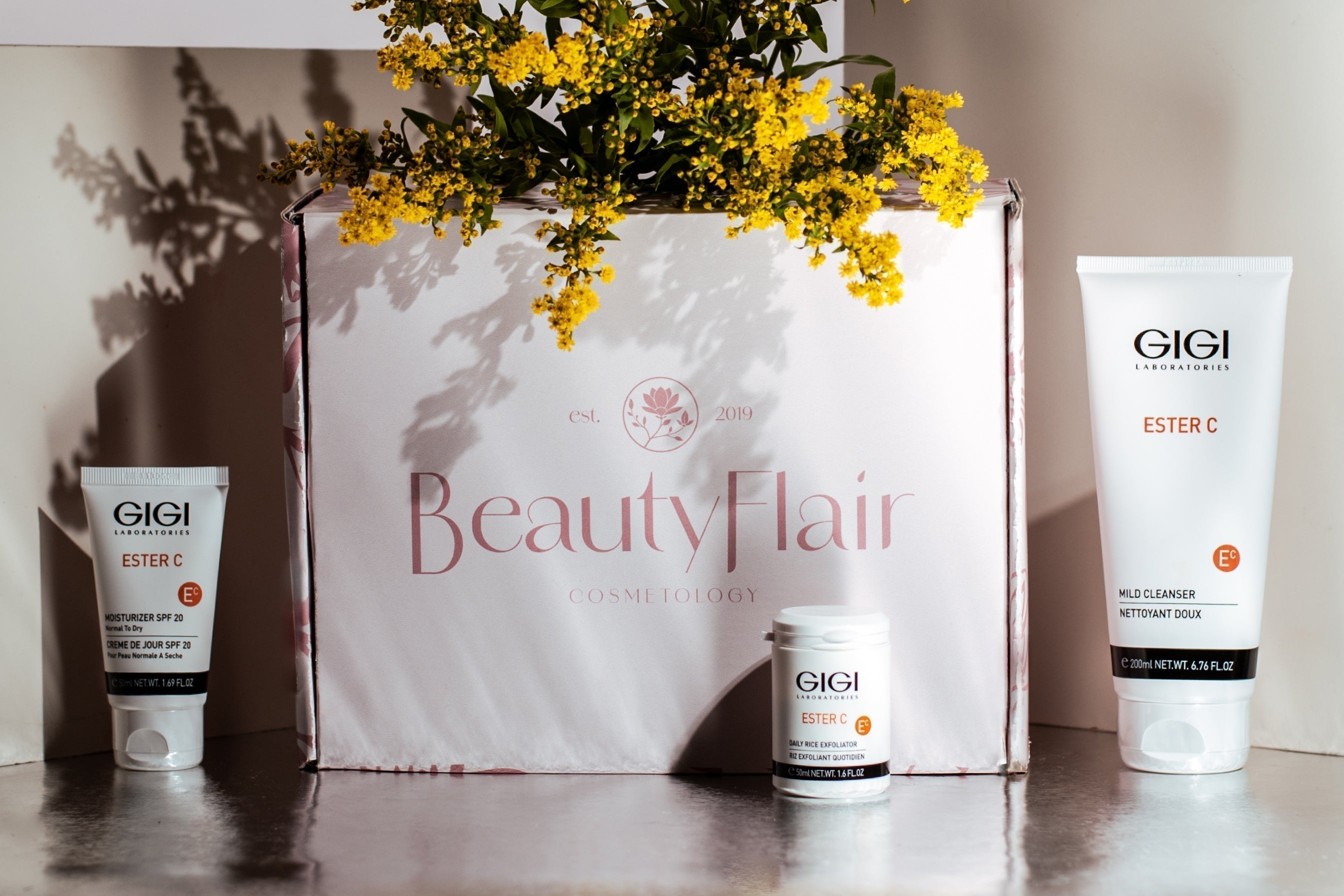 gift box with GIGI Laboratories cosmetics